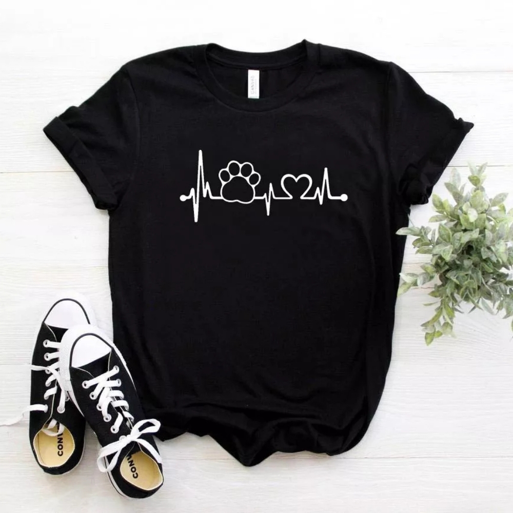 Heartbeat PawPrint Custom Tee - Picture 1 of 6